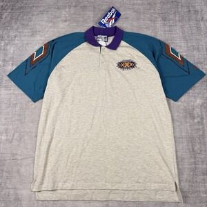 Vtg NFL Superbowl XXX Shirt Mens XL Gray Reebok Steelers Vs Cowboys Colour block